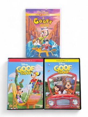 3 Disney DVD Goof Troop Volume 1 & 2 and A Goofy Movie - Excellent Condition